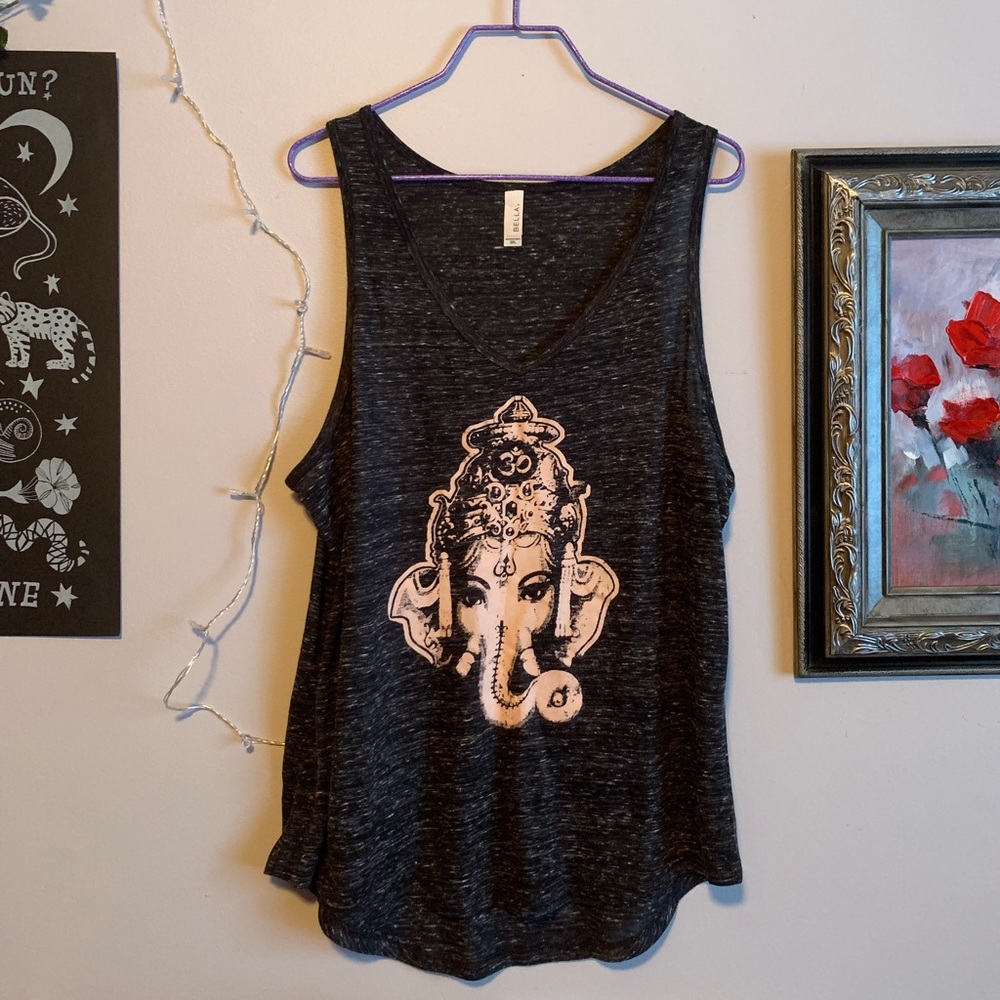 Cute Elephant Tank Bohemian Blue Hippie 2XL